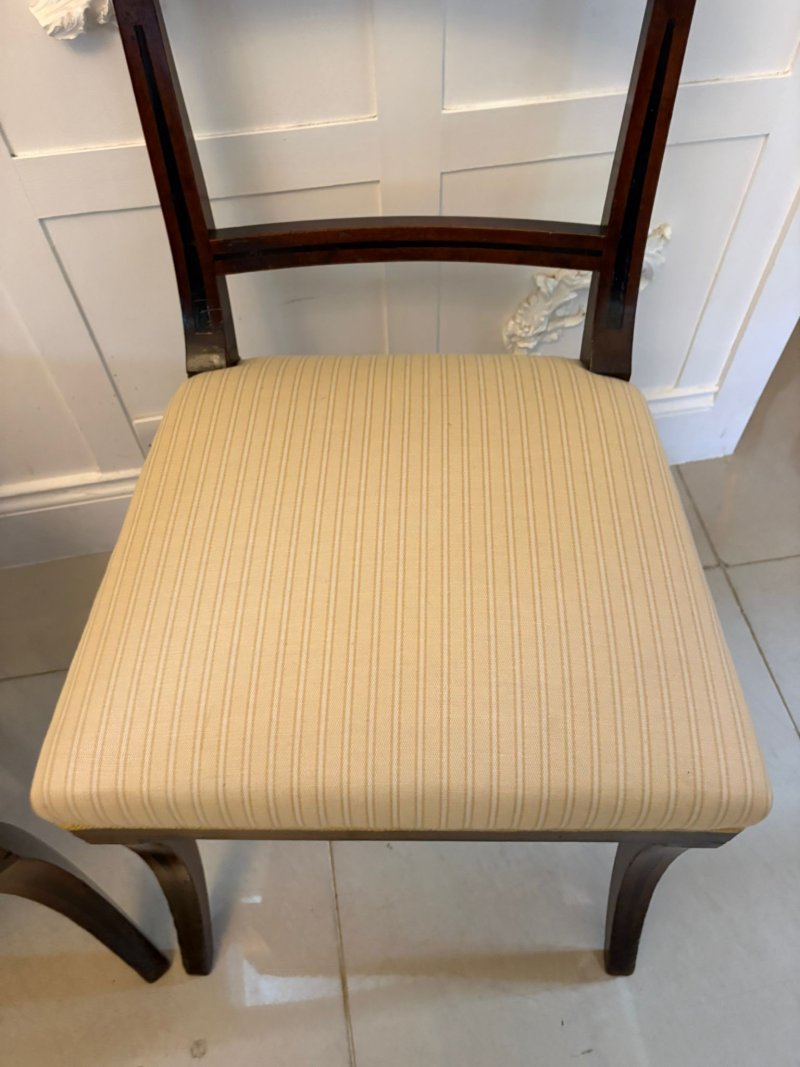 Antique English Regency Mahogany Klismos Dining Side Chairs – Pair - Image 10